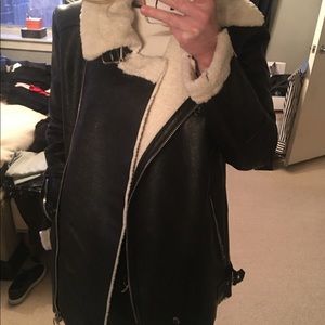 Forever 21 shearling fake leather jacket Xs